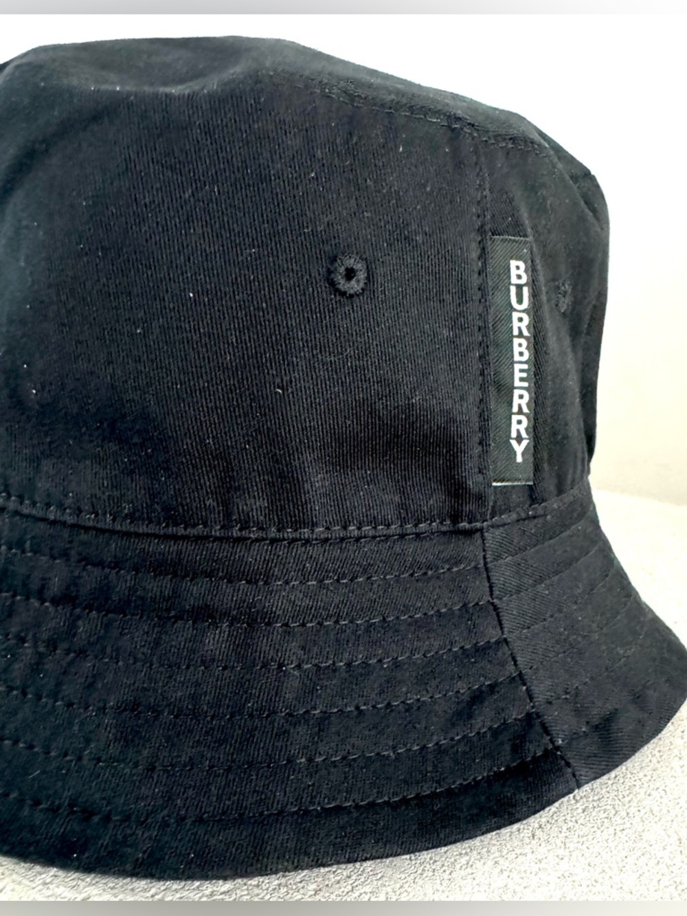 BURBERRY Black Cotton Bucket Hat Size M Fits Small Authenticated COA Included - Picture 6 of 7